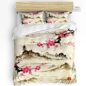 Futon japonais avec motif sakura