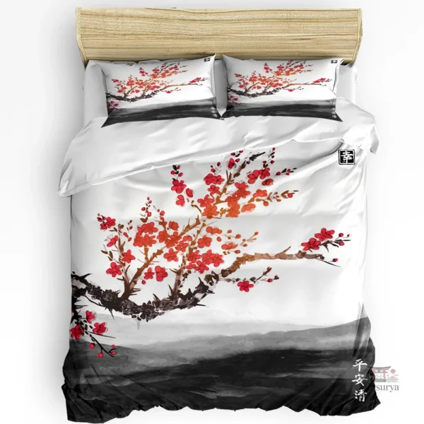 Ensemble de futon motif floral sakura