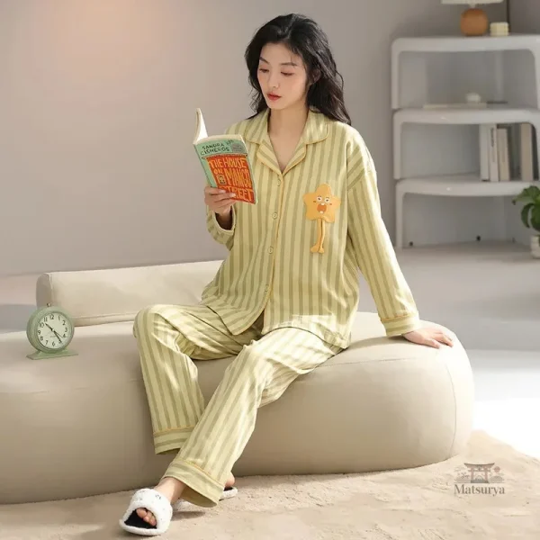 Pyjama femme style japonais avec pantalon et haut