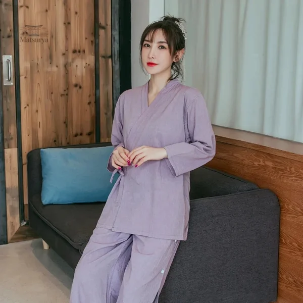 ensemble-de-pyjama-style-kimono-femme-1 Ensemble de Pyjama Style Kimono Femme