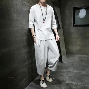 Ensemble Pantalon et T-shirt Japonais en Coton