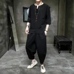 Pantalon Japonais en Coton avec T-shirt assorti
