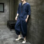 Pantalon confortable en Coton, style japonais
