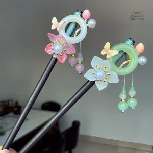 Épingle à cheveux en bois japonaise Fleur