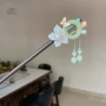 Épingle à cheveux artisanale, design floral japonais