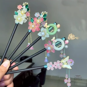 Accessoire capillaire en bois, inspiration japonaise