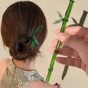 Accessoire en bambou pour cheveux, style japonais