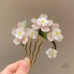 Épingle à cheveux ornée de fleurs japonaises