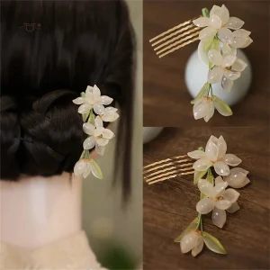 Épingle à cheveux design floral japonais