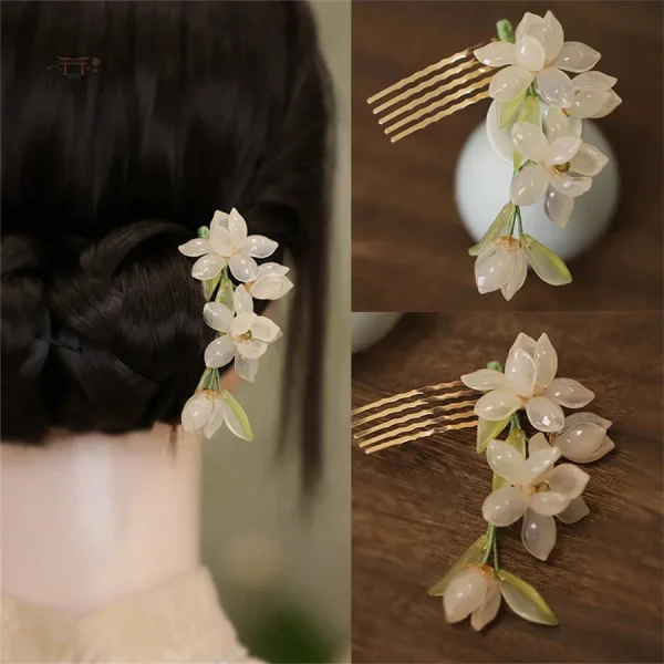 Épingle à cheveux design floral japonais