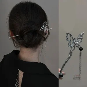 Accessoire japonais pour cheveux, style pompon papillon