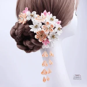 Accessoire capillaire japonais en tissu coloré