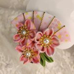 Accessoire de coiffure japonais en fleur d'éventail