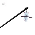 Épingle japonaise chat en bois pour coiffure élégante