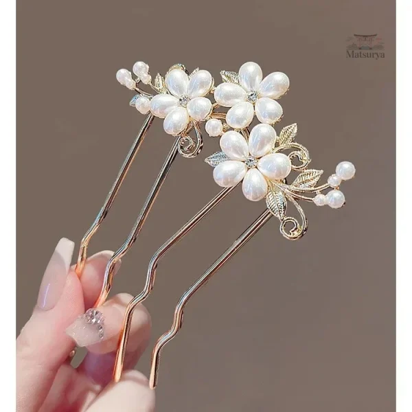 Épingle japonaise U en forme de fleur décorative
