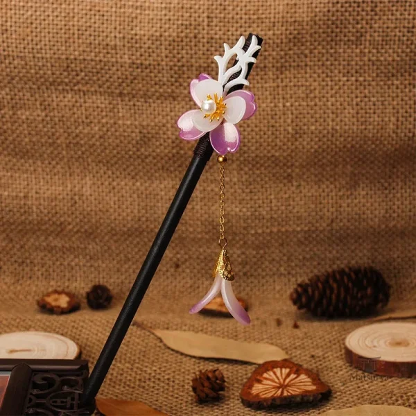 Épingle à cheveux avec design fleuri japonais
