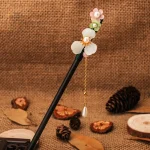 Épingle à cheveux artisanale avec fleurs
