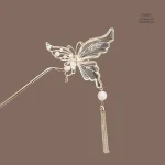 Accessoire cheveux japonais, épingle avec pampille papillon