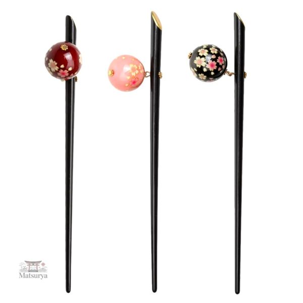 Épingle Sakura en acrylique pour coiffure japonaise