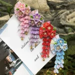 Accessoire cheveux japonais en tissu fleuri