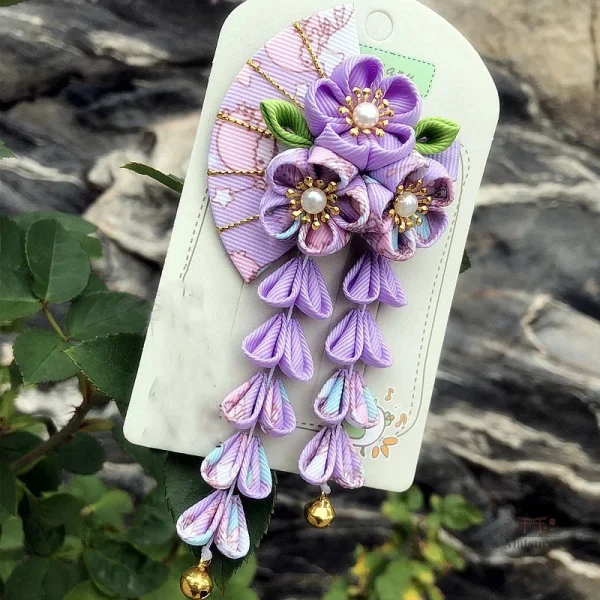 Épingle à cheveux décorative en tissu à fleurs