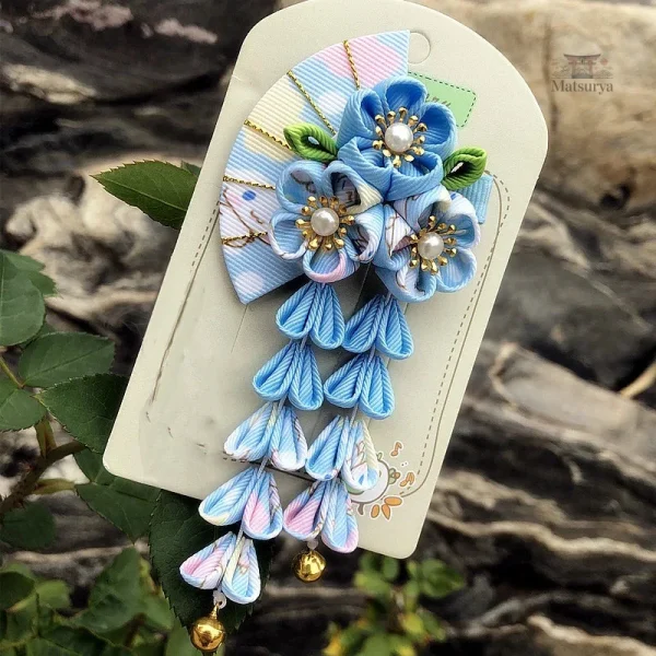 Épingle à cheveux en tissu avec motifs floraux élégants
