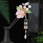 Accessoire de cheveux japonais en forme de pétale rose