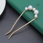 Épingle à cheveux japonaise U décorée d'une perle