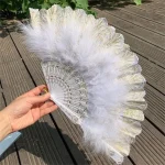 Éventail Japonais à Plumes élégant et artistique