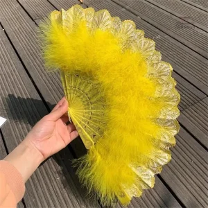 Éventail à plumes, accessoire de mode japonais