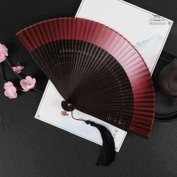Éventail Japonais, design bicolore unique