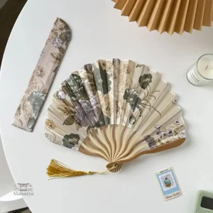 Éventail Japonais Coquillage élégant et raffiné