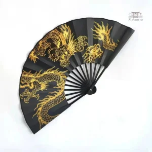 Éventail Japonais avec motif de dragon
