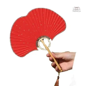 Éventail Japonais traditionnel en papier et bois