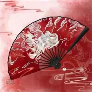Éventail Japonais Renard à Neuf Queues en design traditionnel