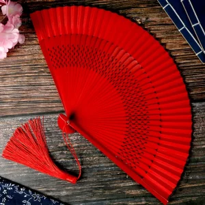 Éventail japonais rouge élégant et traditionnel