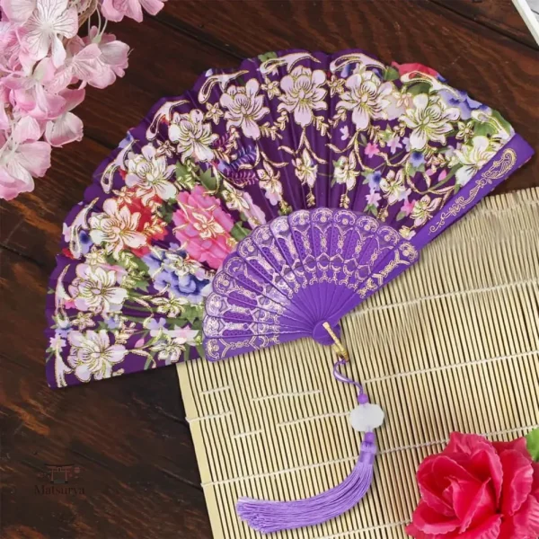 Éventail japonais de style vintage élégant