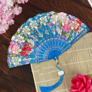 Éventail vintage japonais coloré pour décoration