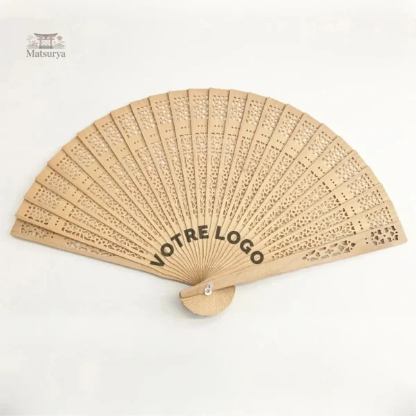 Éventail en bois personnalisable, produit japonais unique