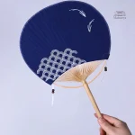 Éventail rond japonais en papier et bambou