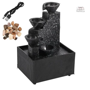 Fontaine à eau intérieure avec éclairage doux