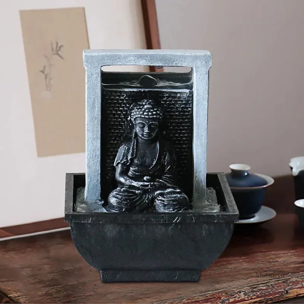 Fontaine japonaise en bois naturel
