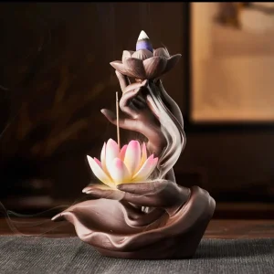 Fontaine à encens lotus décorative pour relaxation