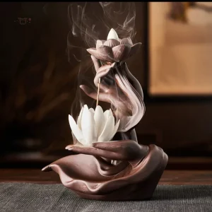 Fontaine à encens lotus pour diffusion de parfum apaisant