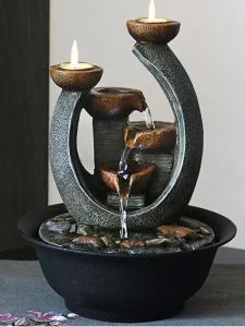 Fontaine Japonaise avec Bougeoirs décoratifs
