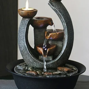 Fontaine Japonaise avec Bougeoirs décoratifs