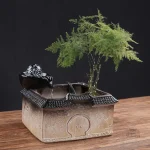 Vue d'ensemble d'une fontaine japonaise artisanale pour jardin zen