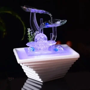 Fontaine japonaise artistique en jardin zen