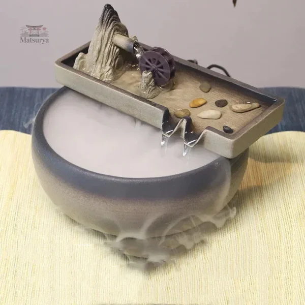 Fontaine japonaise raffinée pour ambiance sereine