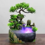 Fontaine japonaise extérieure en jardin